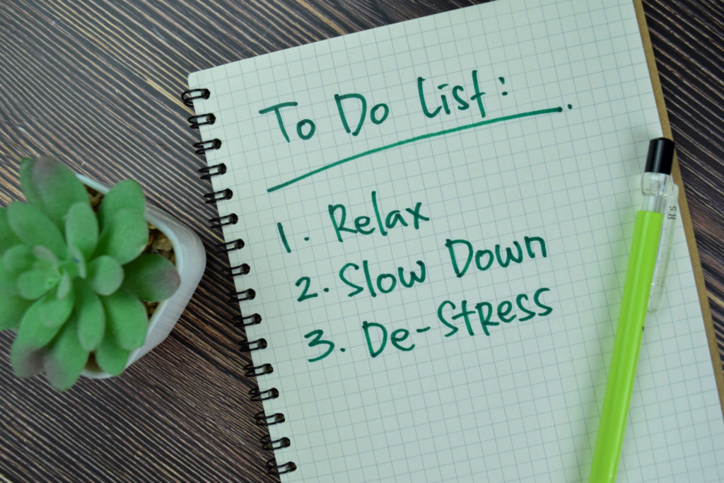 de-stress checklist